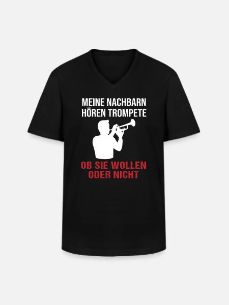 Sonidos de trompeta - Concierto de barrio - Camiseta con cuello de pico hombre - negro