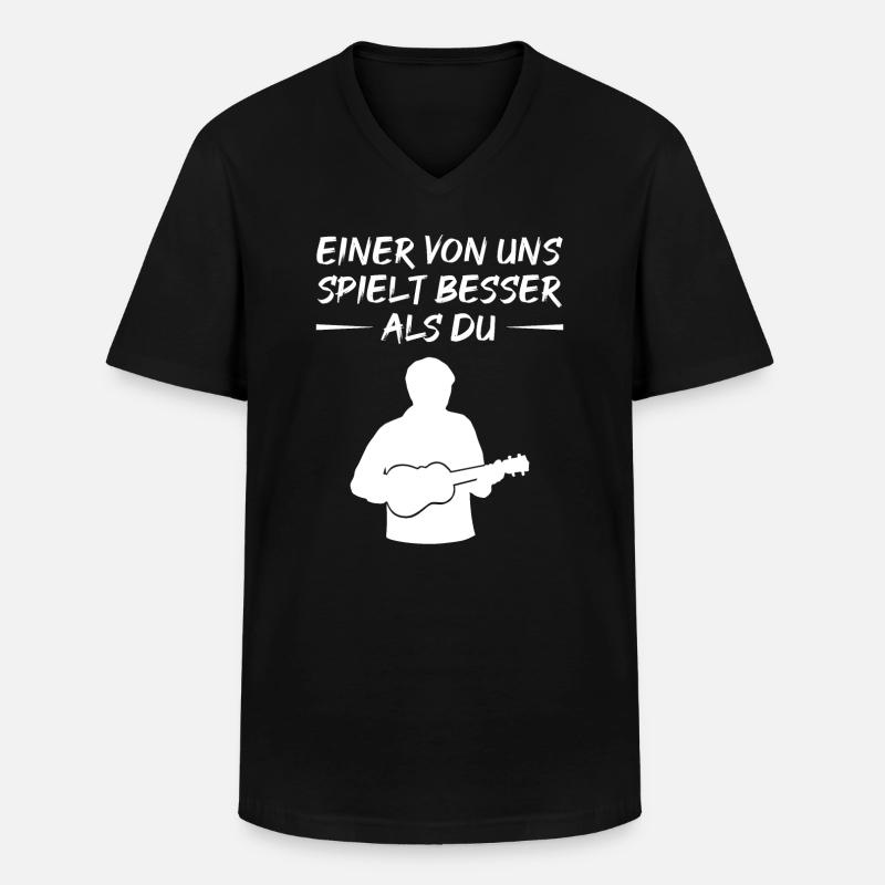 Challenging Ukulele Playing Art - Men's V-Neck T-Shirt - black
