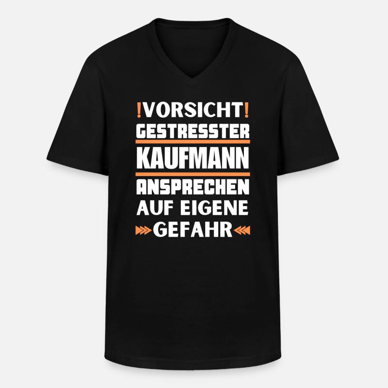 Gestresster Kaufmann nicht ansprechen! - Männer-T-Shirt mit V-Ausschnitt - Schwarz