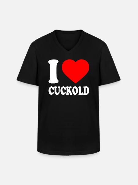 I love cuckold - Men's V-Neck T-Shirt - black