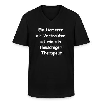 Cadeau moelleux - T-shirt col V Homme - noir - Devant - AI Model Male 178 dark (178cm)