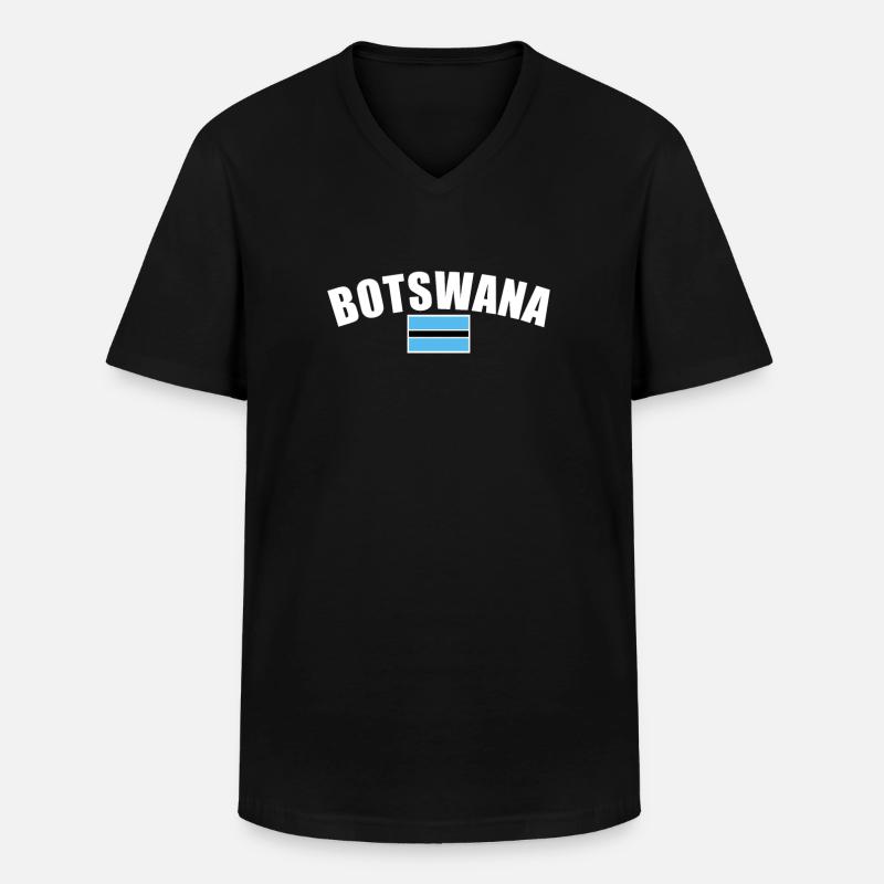 Botswana Botswana Drapeau Botswana - T-shirt col V Homme - noir
