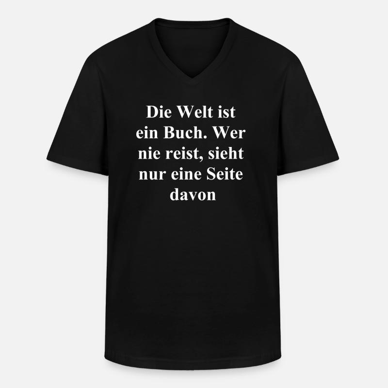 Fernweh Geschenk - Männer-T-Shirt mit V-Ausschnitt - Schwarz