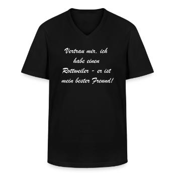 Vertrauter Rotti Geschenk - Männer-T-Shirt mit V-Ausschnitt - Schwarz - Vorne - AI Model Male 178 dark (178cm)