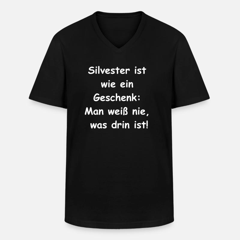 Silvester-Geschenke - Männer-T-Shirt mit V-Ausschnitt - Schwarz