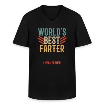 Dad Father Vintage Funny Saying - Men's V-Neck T-Shirt - black - Front - AI Model Male 178 dark (178cm)