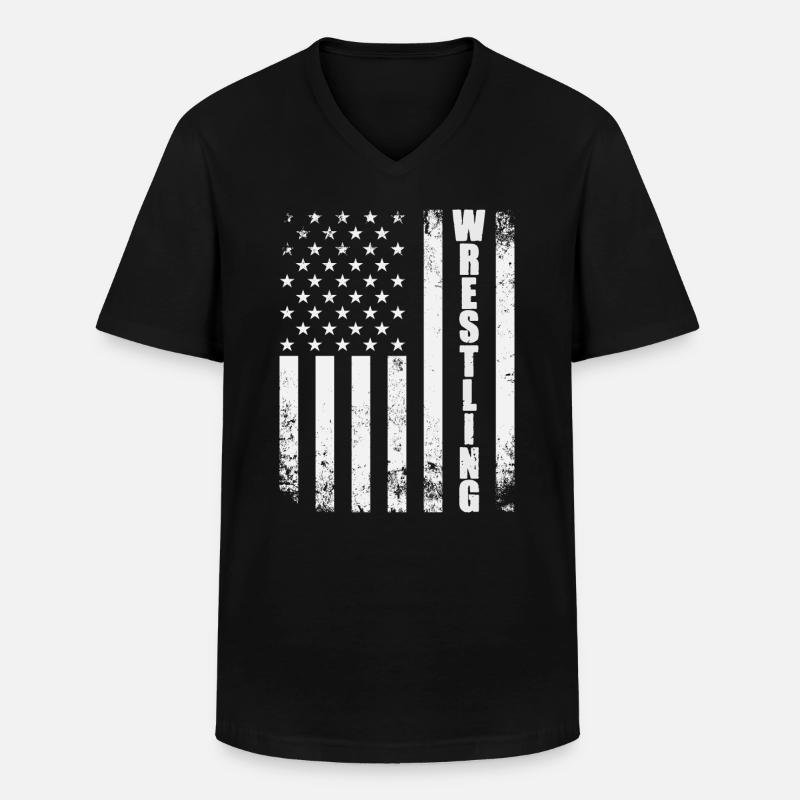 Ringen - Männer-T-Shirt mit V-Ausschnitt - Schwarz