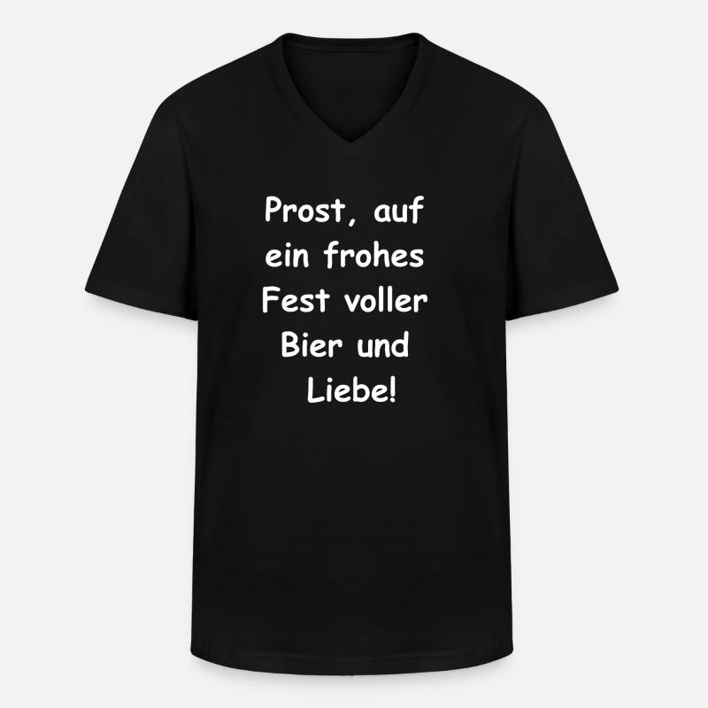 Ein Bier als Geschenk? Warum nicht! - Männer-T-Shirt mit V-Ausschnitt - Schwarz