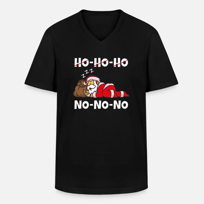 Fauler Weihnachtsmann - Männer-T-Shirt mit V-Ausschnitt - Schwarz