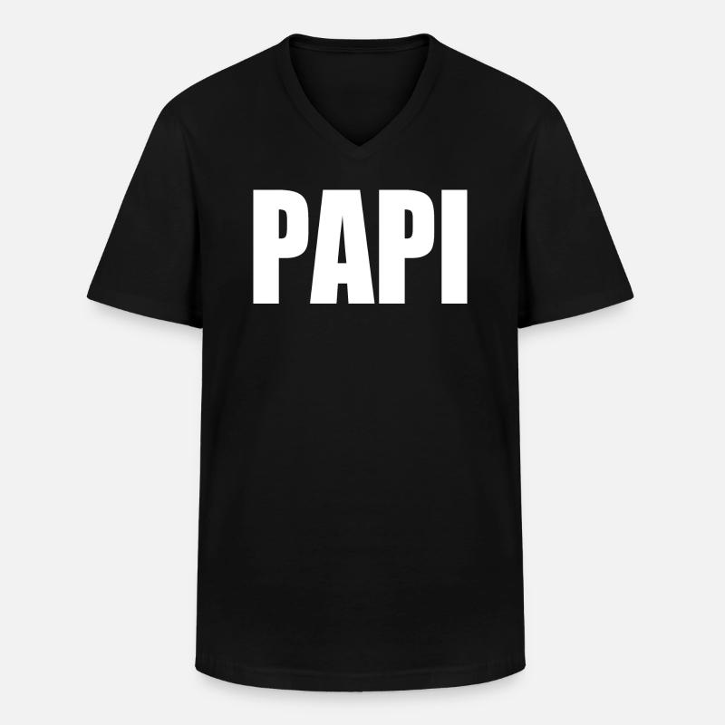 Papi - Men's V-Neck T-Shirt - black