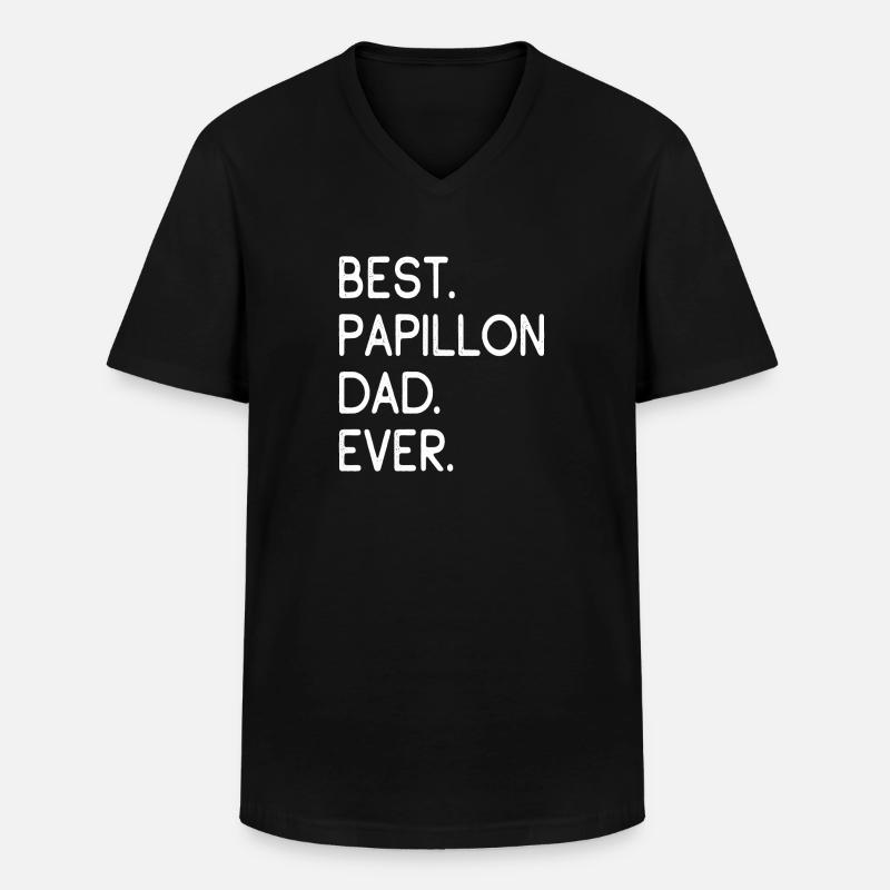 Papillon - Männer-T-Shirt mit V-Ausschnitt - Schwarz