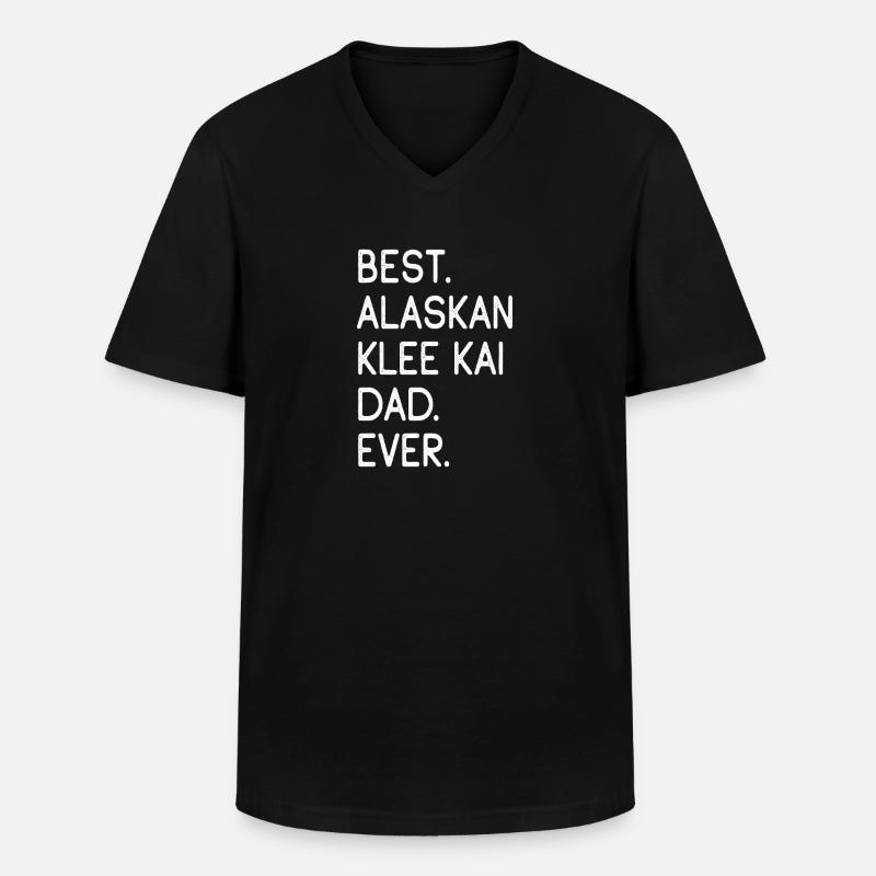 Alaskan Klee Kai - Männer-T-Shirt mit V-Ausschnitt - Schwarz