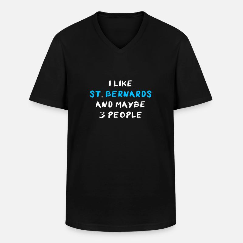 St. Bernard Bernhardiner - Männer-T-Shirt mit V-Ausschnitt - Schwarz