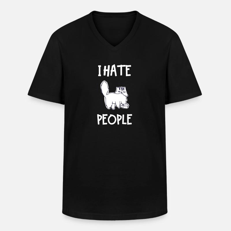 I Hate People - Men's V-Neck T-Shirt - black