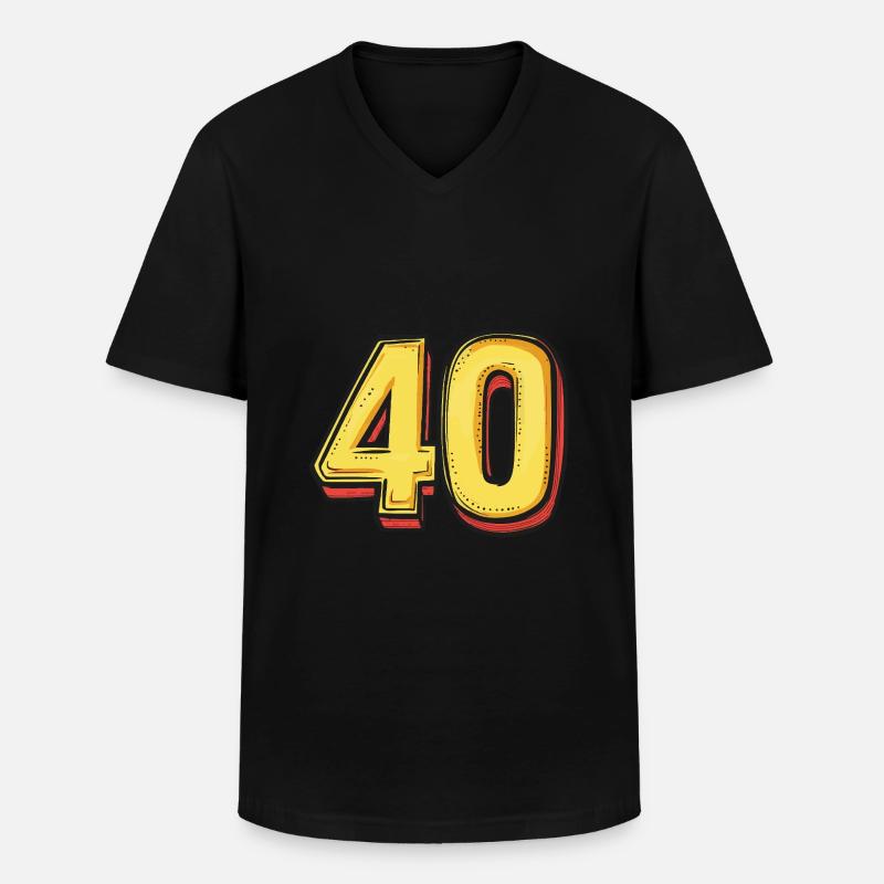 40 Zahl Comic - Männer-T-Shirt mit V-Ausschnitt - Schwarz