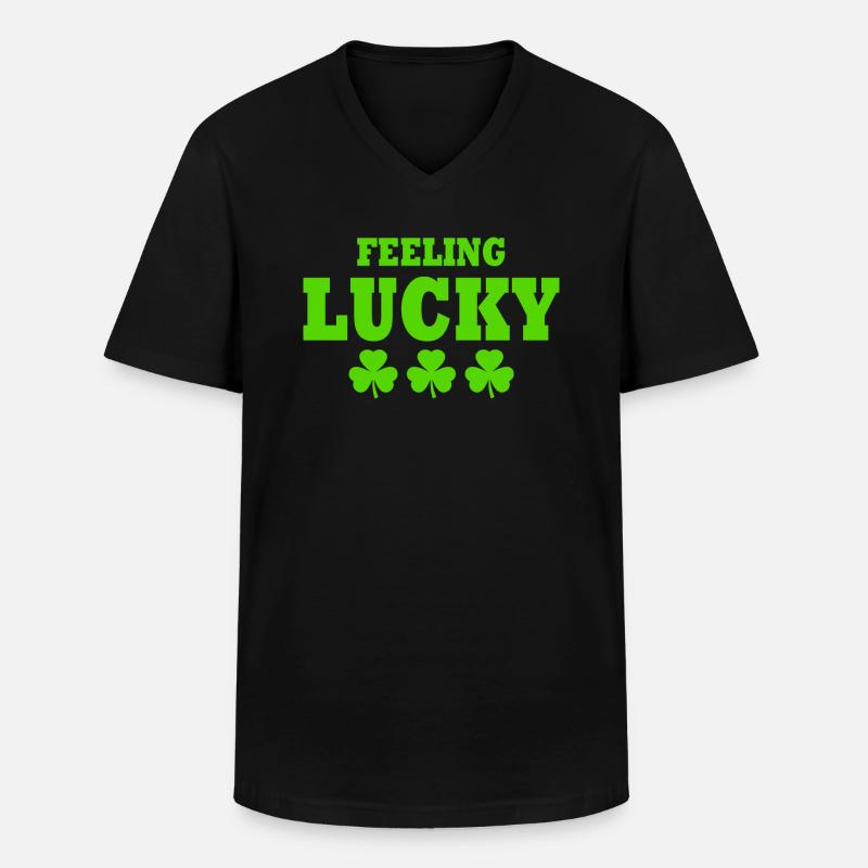 feeling lucky - Männer-T-Shirt mit V-Ausschnitt - Schwarz