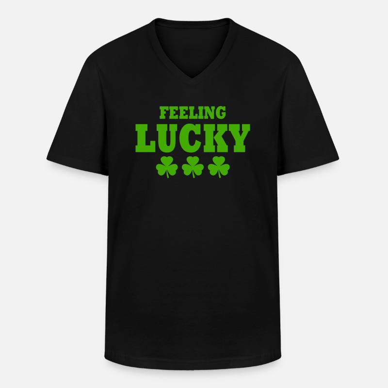 feeling lucky - Männer-T-Shirt mit V-Ausschnitt - Schwarz