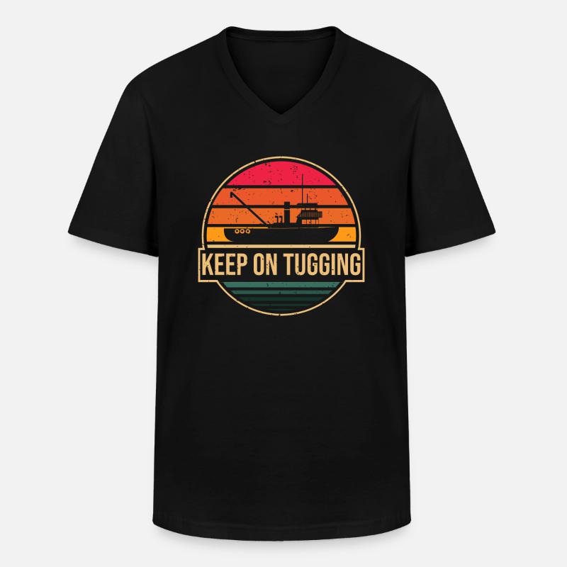 Schlepper Schleppboot Tug Life - Männer-T-Shirt mit V-Ausschnitt - Schwarz