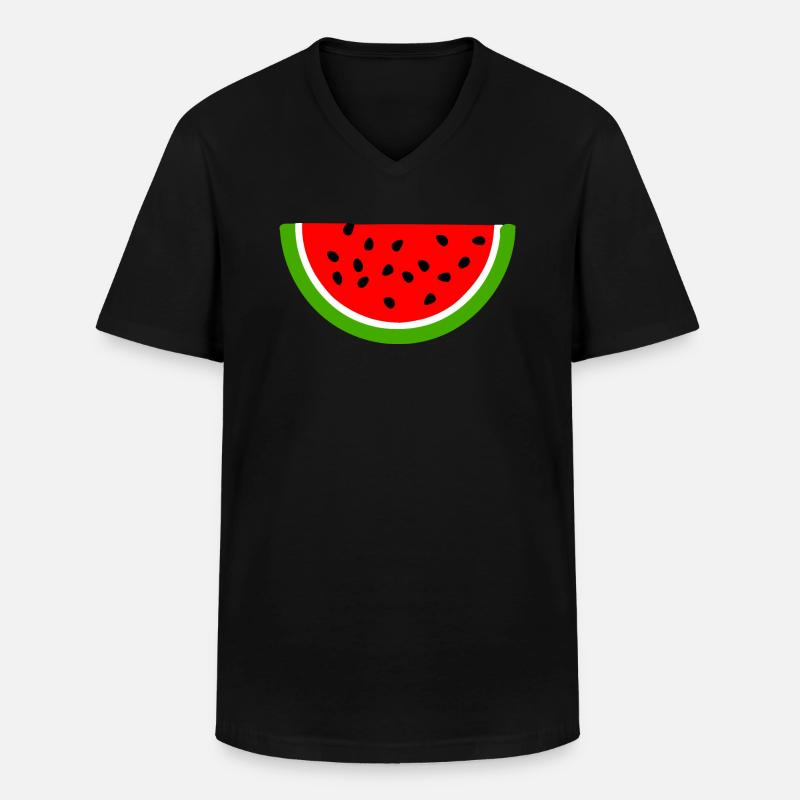 Wassermelone - Männer-T-Shirt mit V-Ausschnitt - Schwarz
