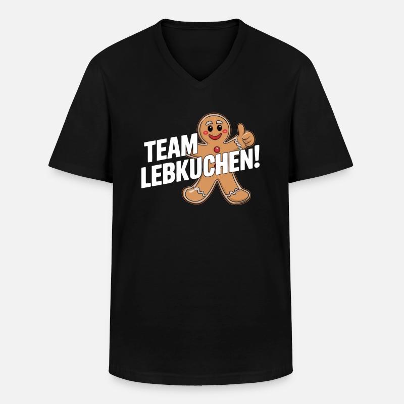 Team Lebkuchen! - Männer-T-Shirt mit V-Ausschnitt - Schwarz
