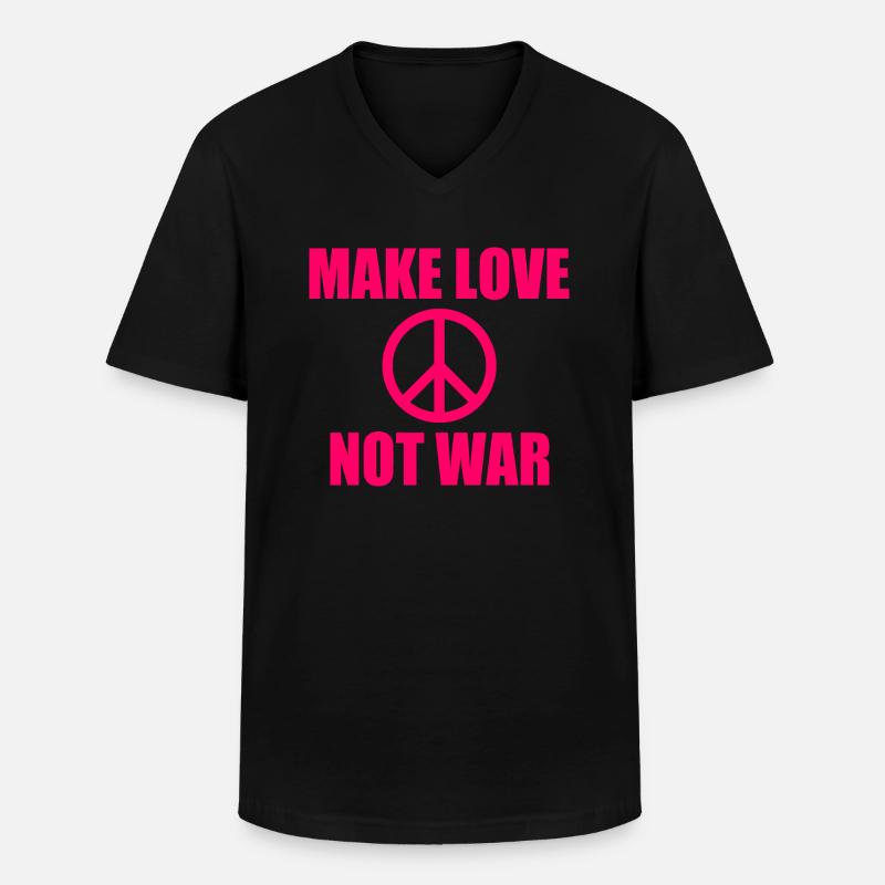 Make love not war - Männer-T-Shirt mit V-Ausschnitt - Schwarz