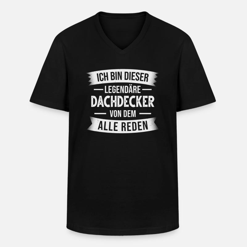 Dachdecker Handwerker Zimmermann - Männer-T-Shirt mit V-Ausschnitt - Schwarz