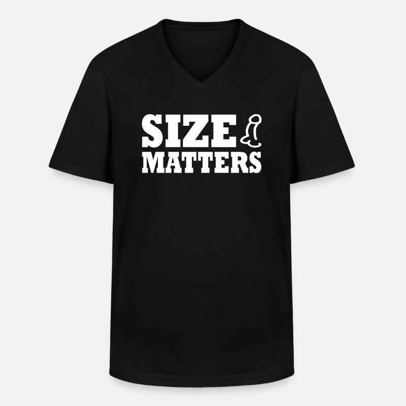 Penis size matters - Männer-T-Shirt mit V-Ausschnitt - Schwarz