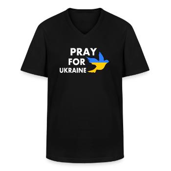 Pray for ukraine - T-shirt col V Homme - noir - Devant - AI Model Male 178 dark (178cm)