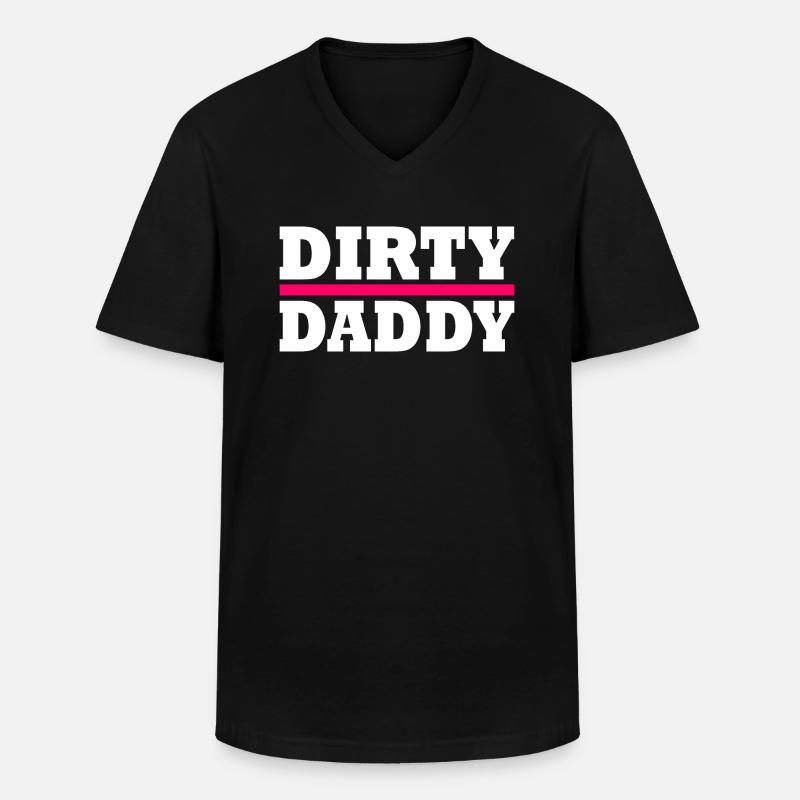 Dirty daddy - Männer-T-Shirt mit V-Ausschnitt - Schwarz
