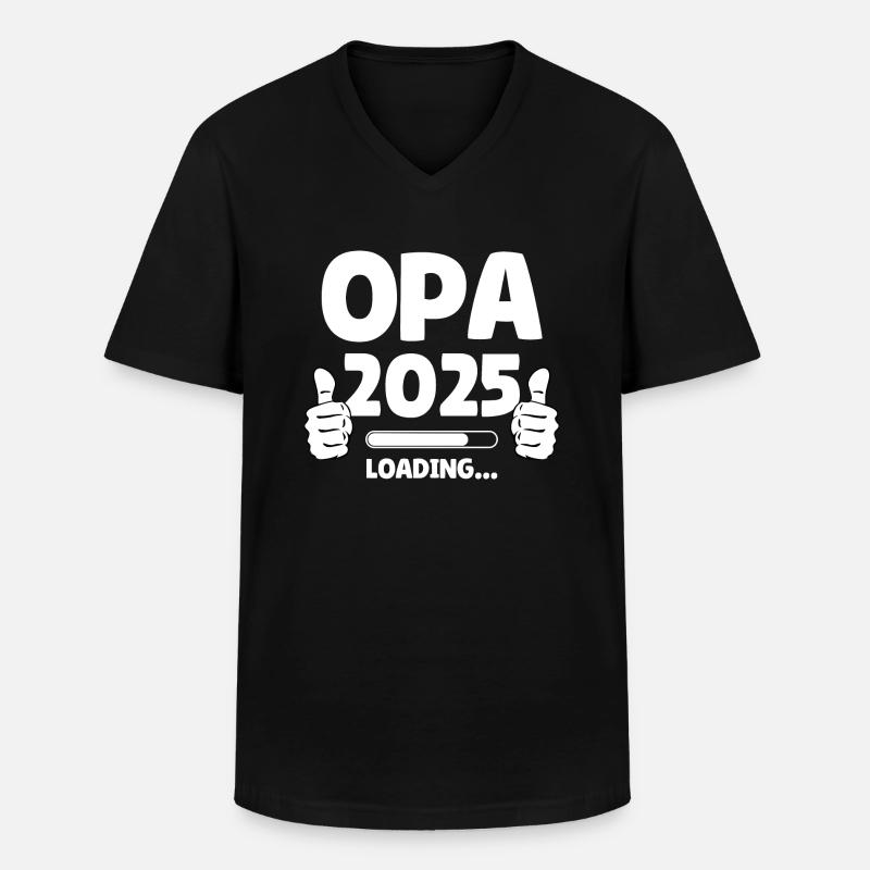 Opa 2025 Loading - Männer-T-Shirt mit V-Ausschnitt - Schwarz