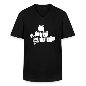 PQ Tour pyramide de corona Hamsters pandémie - T-shirt col V Homme - noir - Devant - AI Model Male 178 dark (178cm)