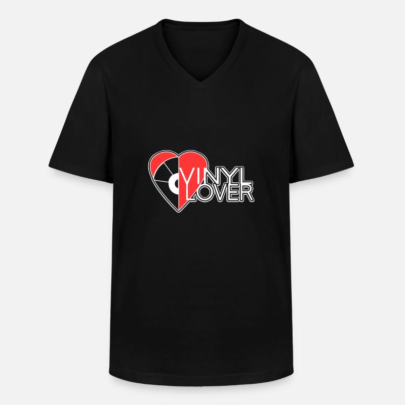 Vinyl - Vinyllover - Lover - Männer-T-Shirt mit V-Ausschnitt - Schwarz