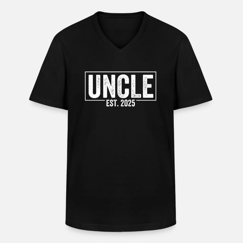 Uncle Est. 2025 - Männer-T-Shirt mit V-Ausschnitt - Schwarz