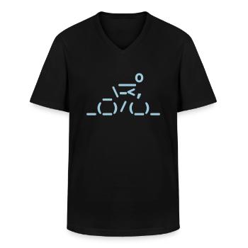 Cyclistes - Ascii Art - T-shirt col V Homme - noir - Devant - AI Model Male 178 dark (178cm)