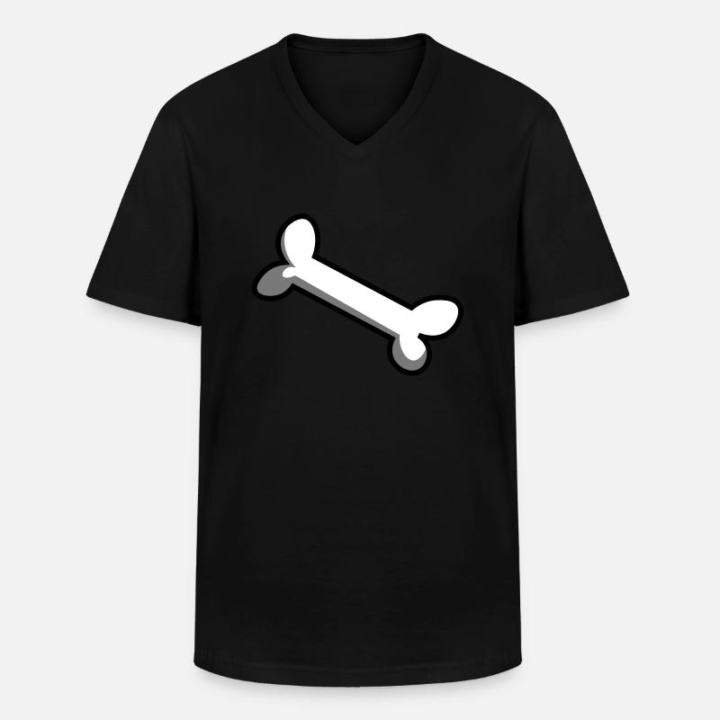 Knochen / Hundeknochen / Bone / os / Geschenkidee - Männer-T-Shirt mit V-Ausschnitt - Schwarz
