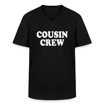 Cousin crew - Männer-T-Shirt mit V-Ausschnitt - Schwarz - Vorne - AI Model Male 178 dark (178cm)