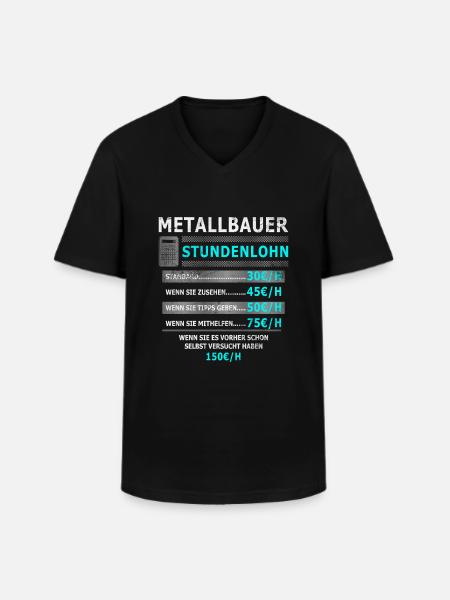 METALLBAUER - Männer-T-Shirt mit V-Ausschnitt - Schwarz