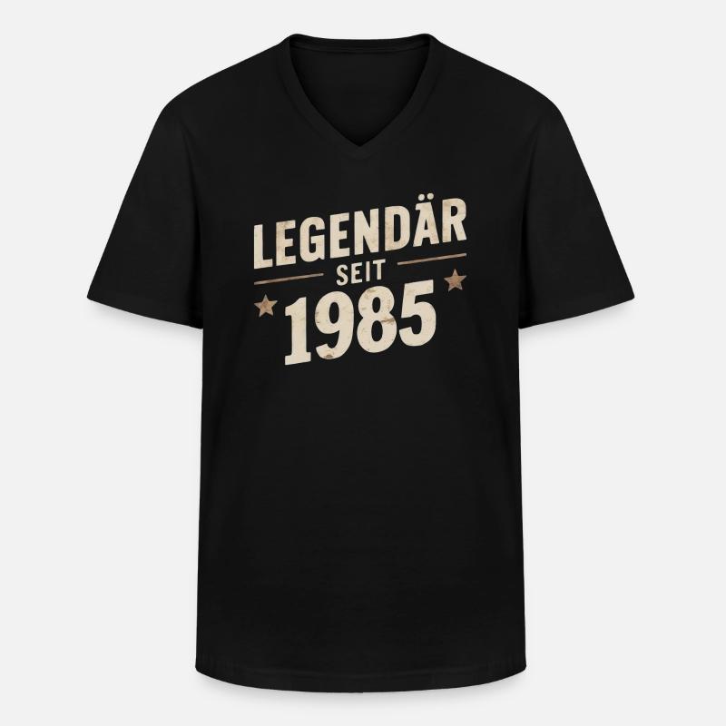 Legendär Seit 1985 - Männer-T-Shirt mit V-Ausschnitt - Schwarz