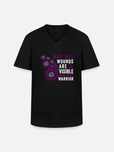 bewusstseGebärmutterfibroid-Kriegerin Unsichtbarer - Männer-T-Shirt mit V-Ausschnitt - Schwarz