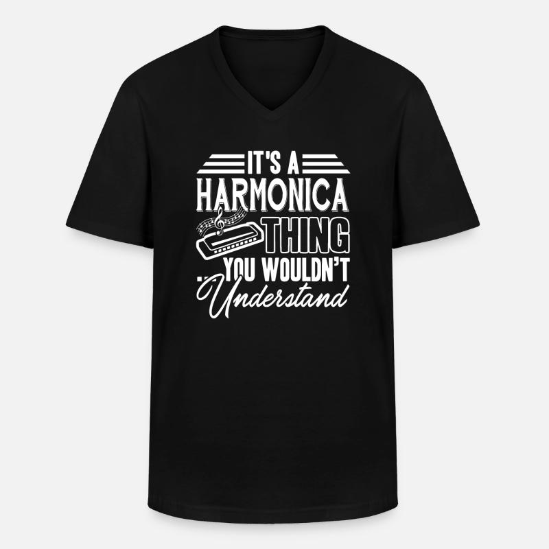 Harmonica It's A Harmonica Thing - Men's V-Neck T-Shirt - black