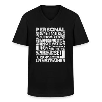 Personal Trainer Stolzer Personal Trainer - Männer-T-Shirt mit V-Ausschnitt - Schwarz - Vorne - AI Model Male 178 dark (178cm)