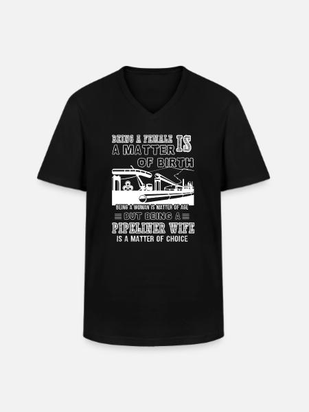 Pipelayer Being A Pipelayer Wife - Men's V-Neck T-Shirt - black
