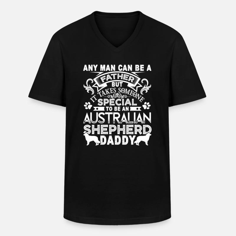 Australian Shepherd Australian Shepherd Daddy - Men's V-Neck T-Shirt - black