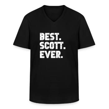Best Scott Ever Popular Birth Names Scott Costume - Men's V-Neck T-Shirt - black - Front - AI Model Male 178 dark (178cm)