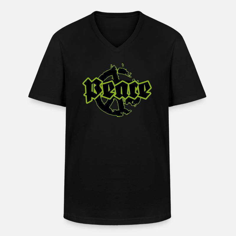 Peace Zeichen - Vector - Männer-T-Shirt mit V-Ausschnitt - Schwarz