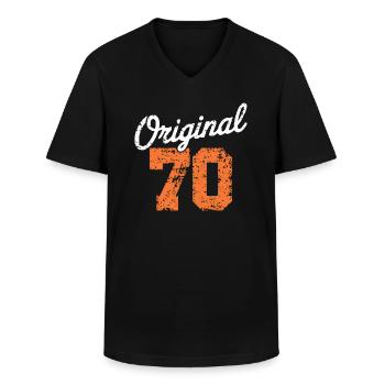 Original 70 - 55 Years Birthday - Men's V-Neck T-Shirt - black - Front - AI Model Male 178 dark (178cm)