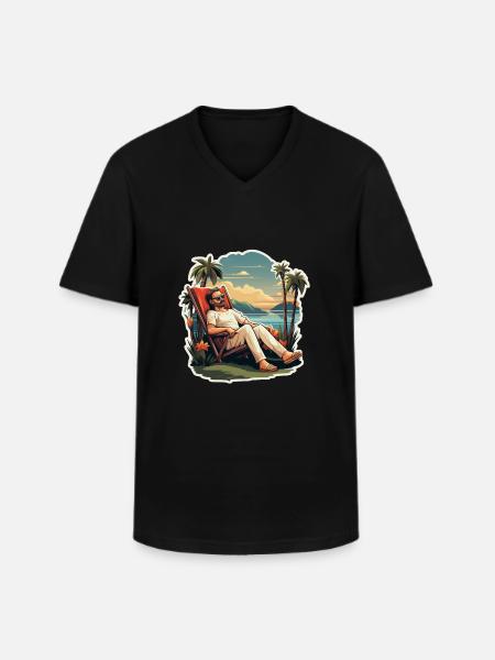 Relaxation Vacation Man - Men's V-Neck T-Shirt - black