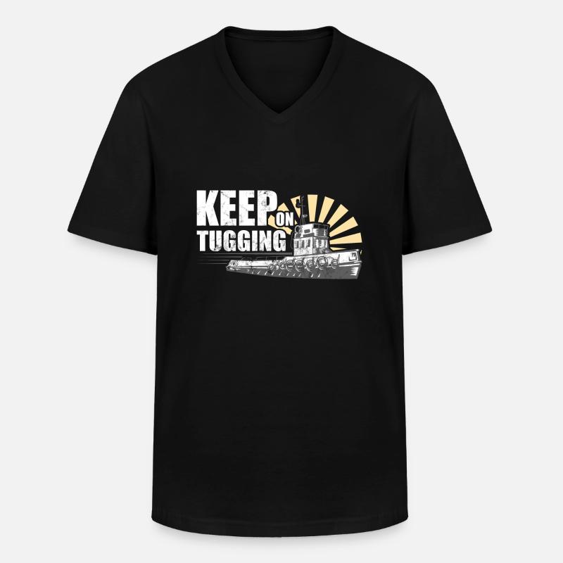 Schlepper Schleppboot Tug Life - Männer-T-Shirt mit V-Ausschnitt - Schwarz