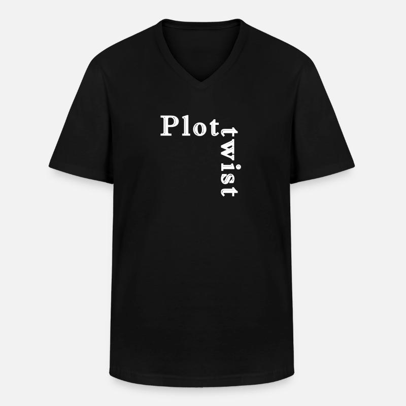 Plottwist / Twistplot - Männer-T-Shirt mit V-Ausschnitt - Schwarz
