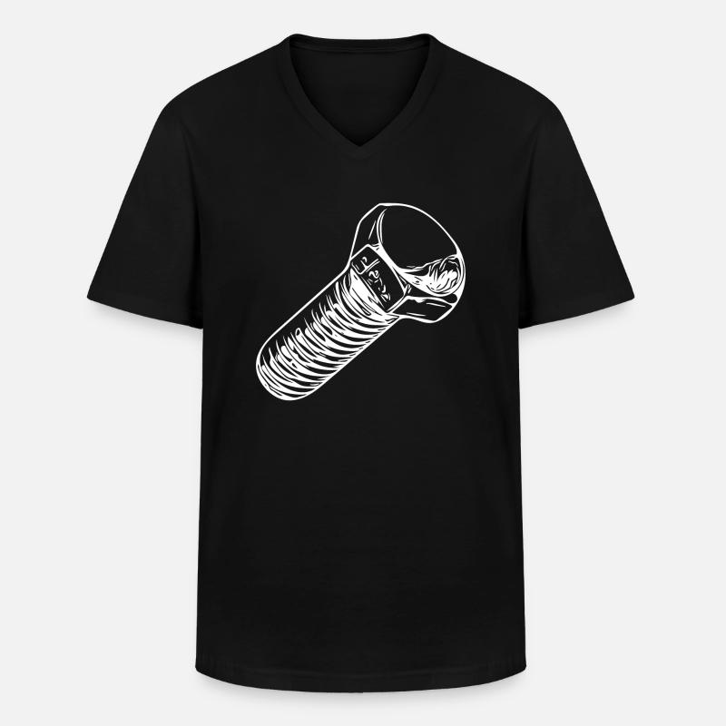 Werkstattschrauber Papa Schraube - Männer-T-Shirt mit V-Ausschnitt - Schwarz